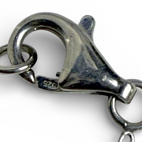 Vintage Sterling Silver 925 Pearl Marcasite Station Necklace 40" - Picture 7 of 10